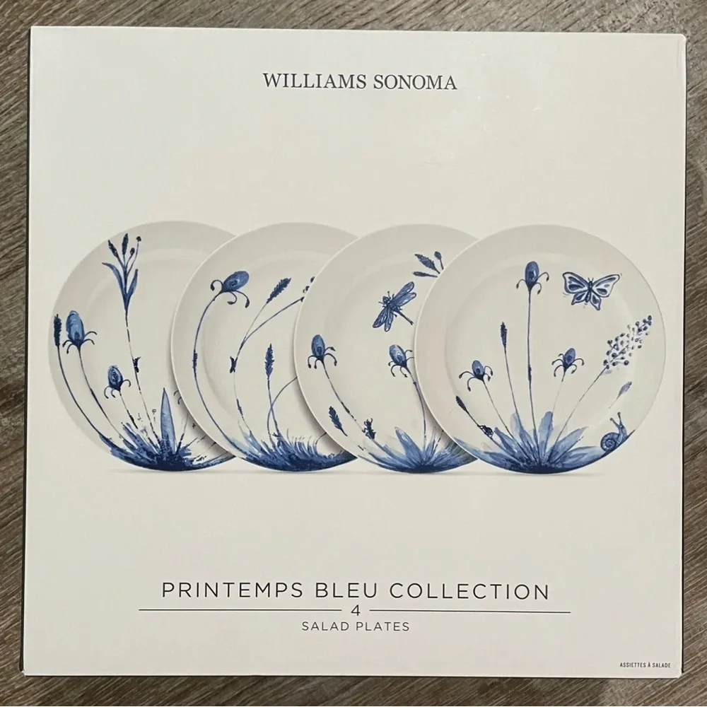 Williams Sonoma Blue & White Salad Plates